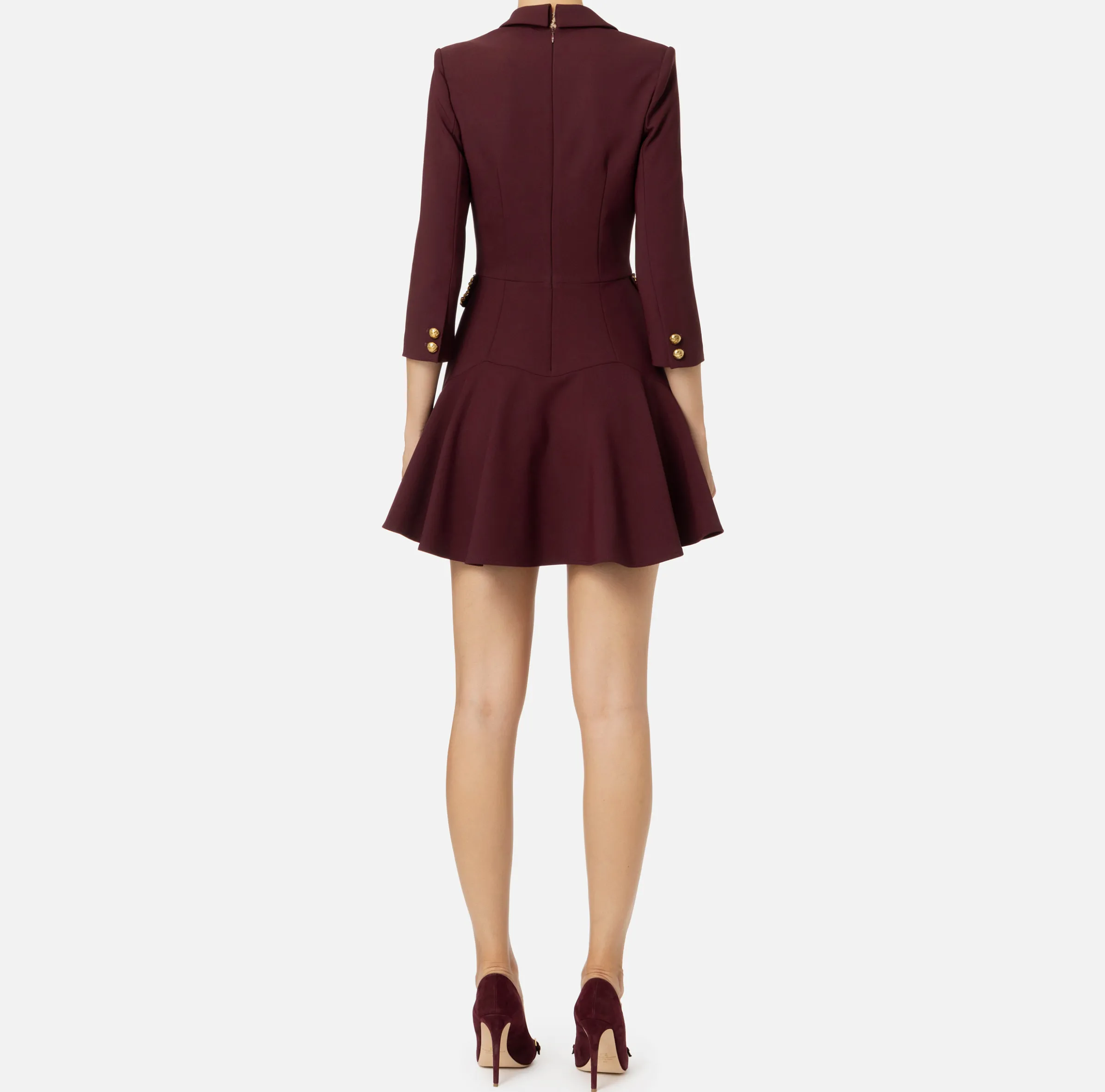 Robe manteau in crêpe con catena groumette