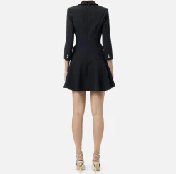 Robe manteau in crêpe con catena groumette