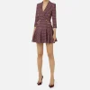 Robe manteau in crêpe stretch stampa rombo con catena
