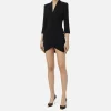 Robe-manteau in crêpe con bottoni al fianco