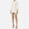 Robe-manteau in crêpe con bottoni al fianco