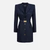 Robe-manteau in fresco lana con cintura
