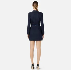 Robe-manteau in fresco lana con cintura
