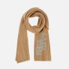 Sciarpa in lana a coste con patch stile college