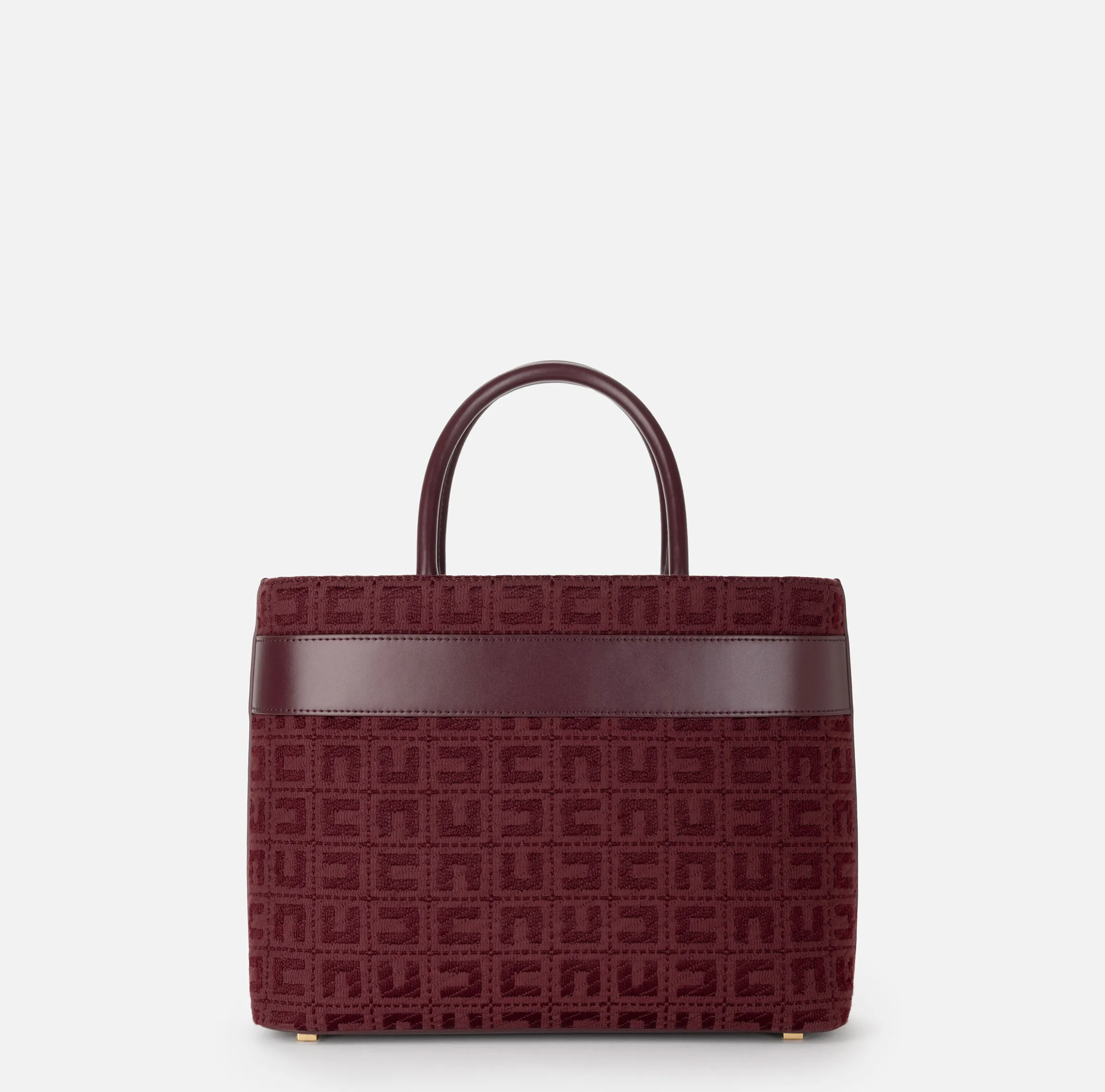 Shopper grande in tessuto jacquard con morsetto