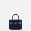 Shopper piccola in tessuto jacquard con morsetto