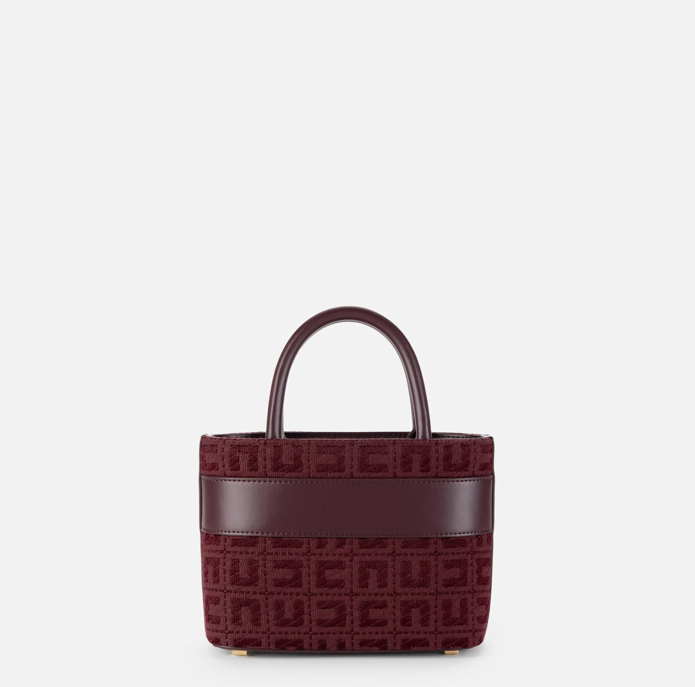 Shopper piccola in tessuto jacquard con morsetto