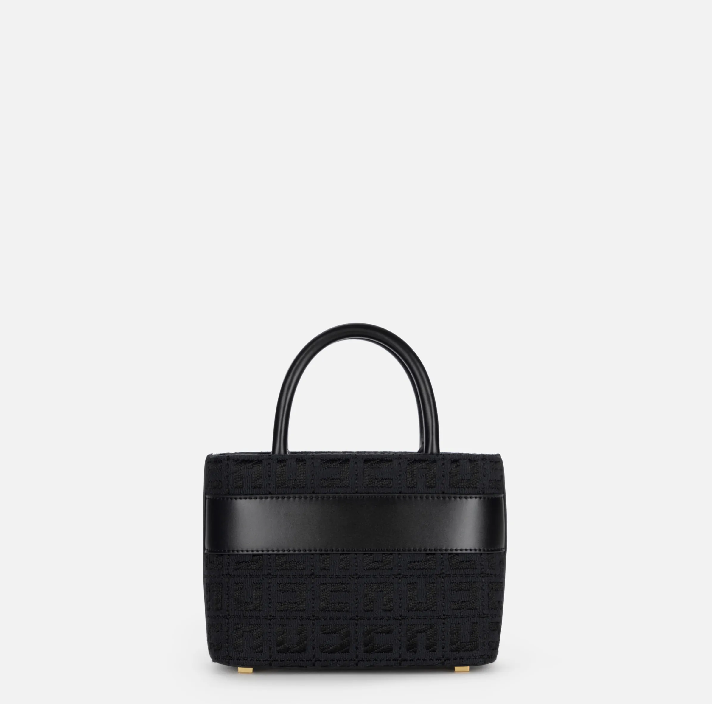 Shopper piccola in tessuto jacquard con morsetto