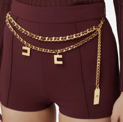 Short in crêpe stretch con cintura