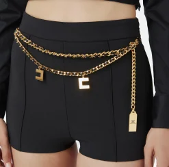 Short in crêpe stretch con cintura