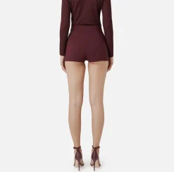 Short in crêpe stretch con cintura