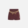 Short in crêpe stretch stampa rombo con catena