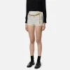 Short in crêpe stretch stampa rombo con catena