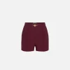 Shorts in crêpe stretch con morsetto