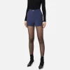 Shorts in crêpe stretch con morsetto