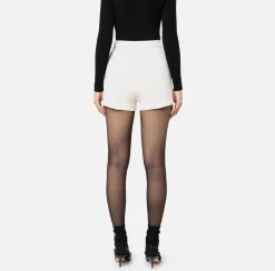 Shorts in crêpe stretch con morsetto