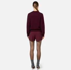Shorts in crêpe stretch con morsetto