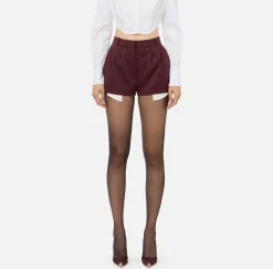 Shorts in fresco di lana con sacco tasche
