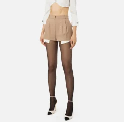 Shorts in fresco di lana con sacco tasche