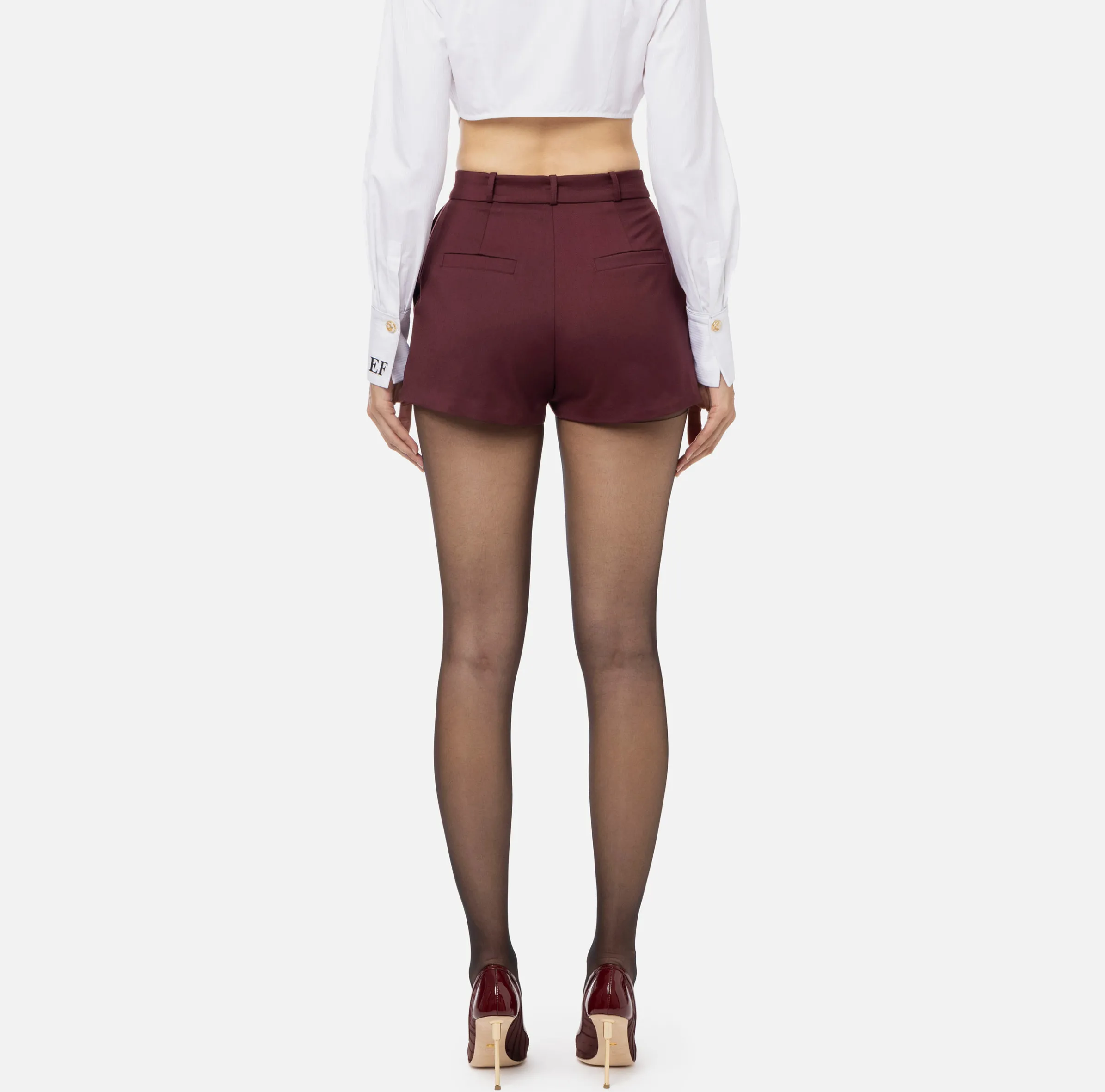 Shorts in fresco di lana con sacco tasche