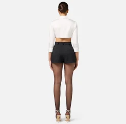 Shorts in fresco di lana con sacco tasche