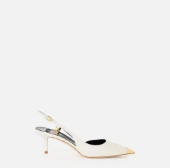 Slingback in nappa con puntalino in metallo