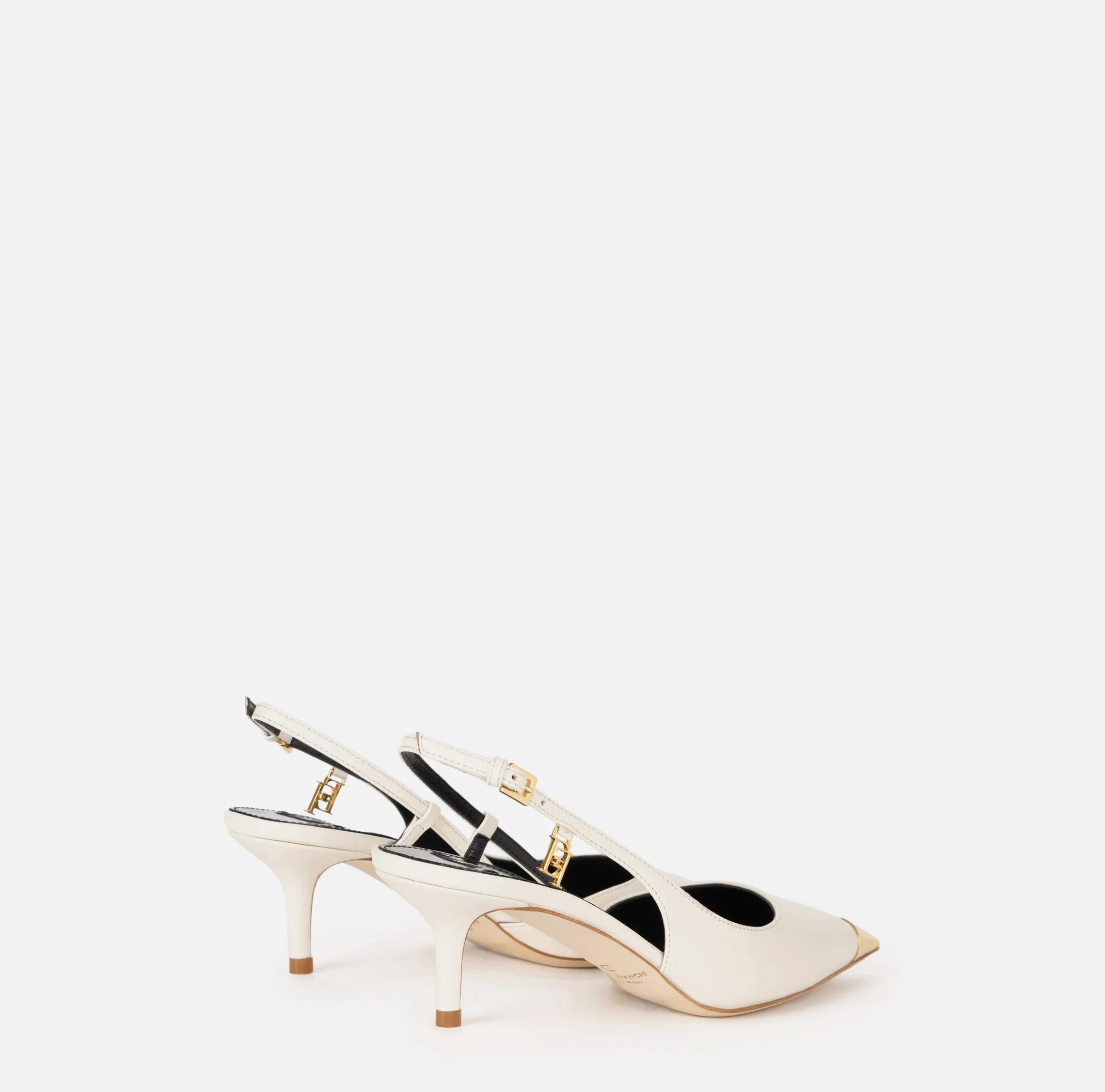 Slingback in nappa con puntalino in metallo