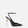 Slingback in nappa con tacco scultura