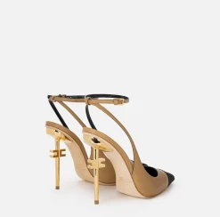 Slingback in nappa con tacco scultura