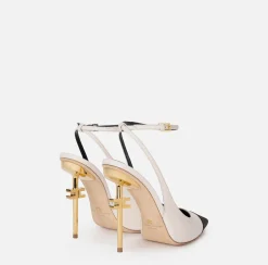 Slingback in nappa con tacco scultura