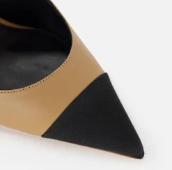 Slingback in nappa con tacco scultura