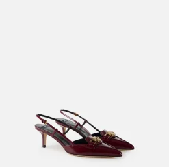 Slingback in pelle con morsetto