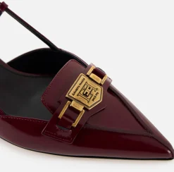Slingback in pelle con morsetto