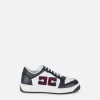 Sneakers in pelle logo bicolor