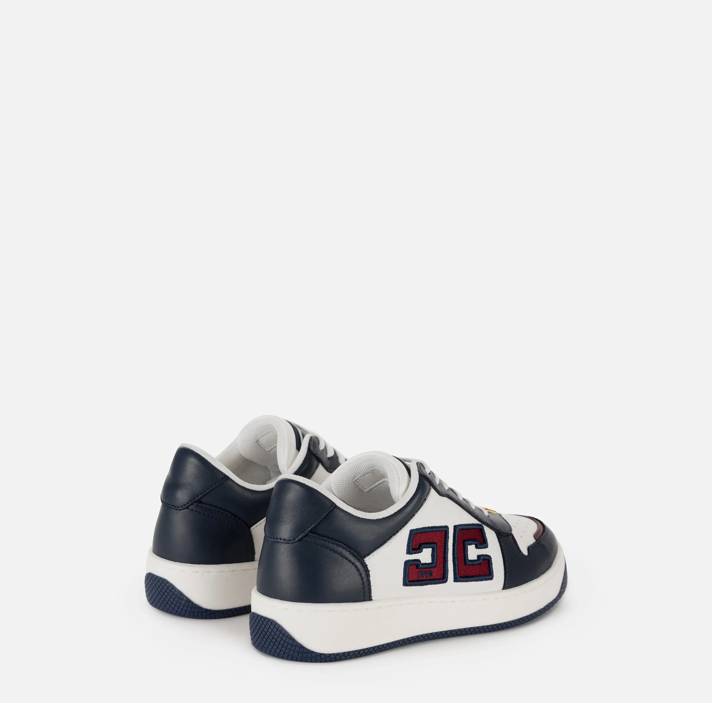 Sneakers in pelle logo bicolor