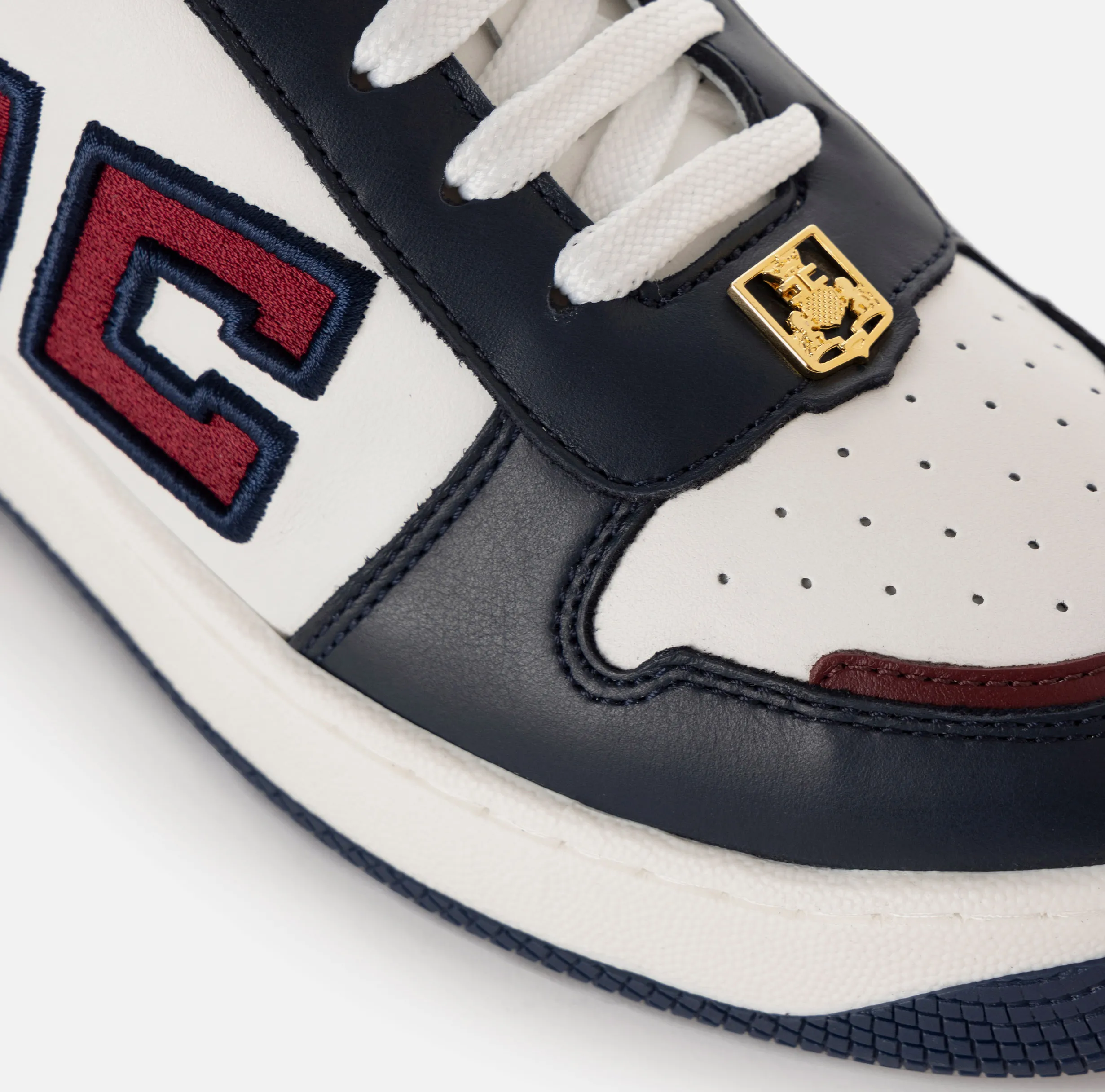 Sneakers in pelle logo bicolor