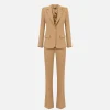 Tailleur in crêpe stretch con giacca sfiancata e pantalone dritto