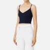 Top bustier in viscosa effetto plissé