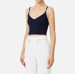 Top bustier in viscosa effetto plissé
