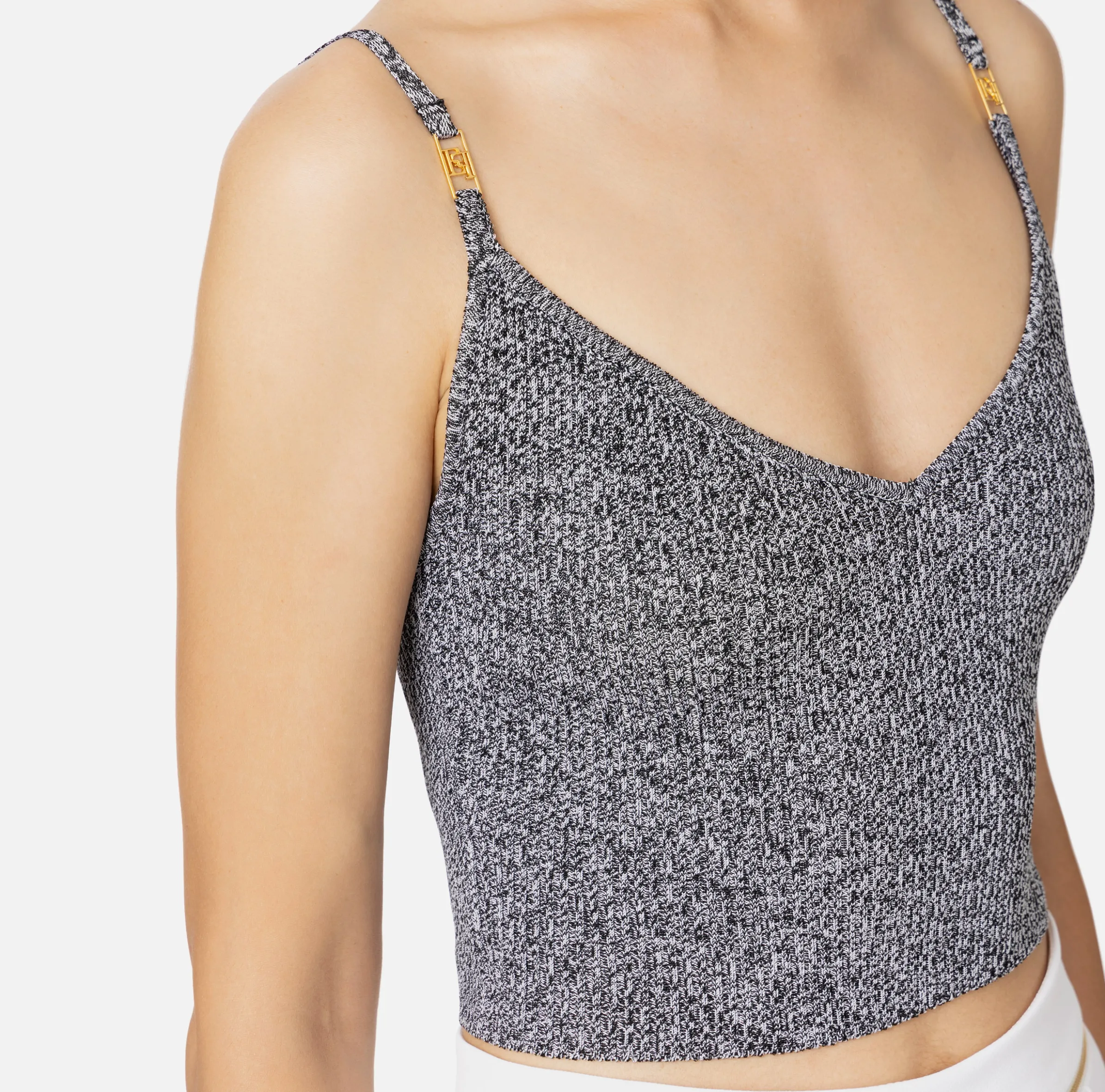 Top bustier in viscosa effetto plissé