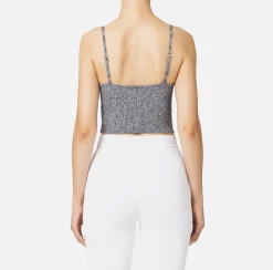 Top bustier in viscosa effetto plissé