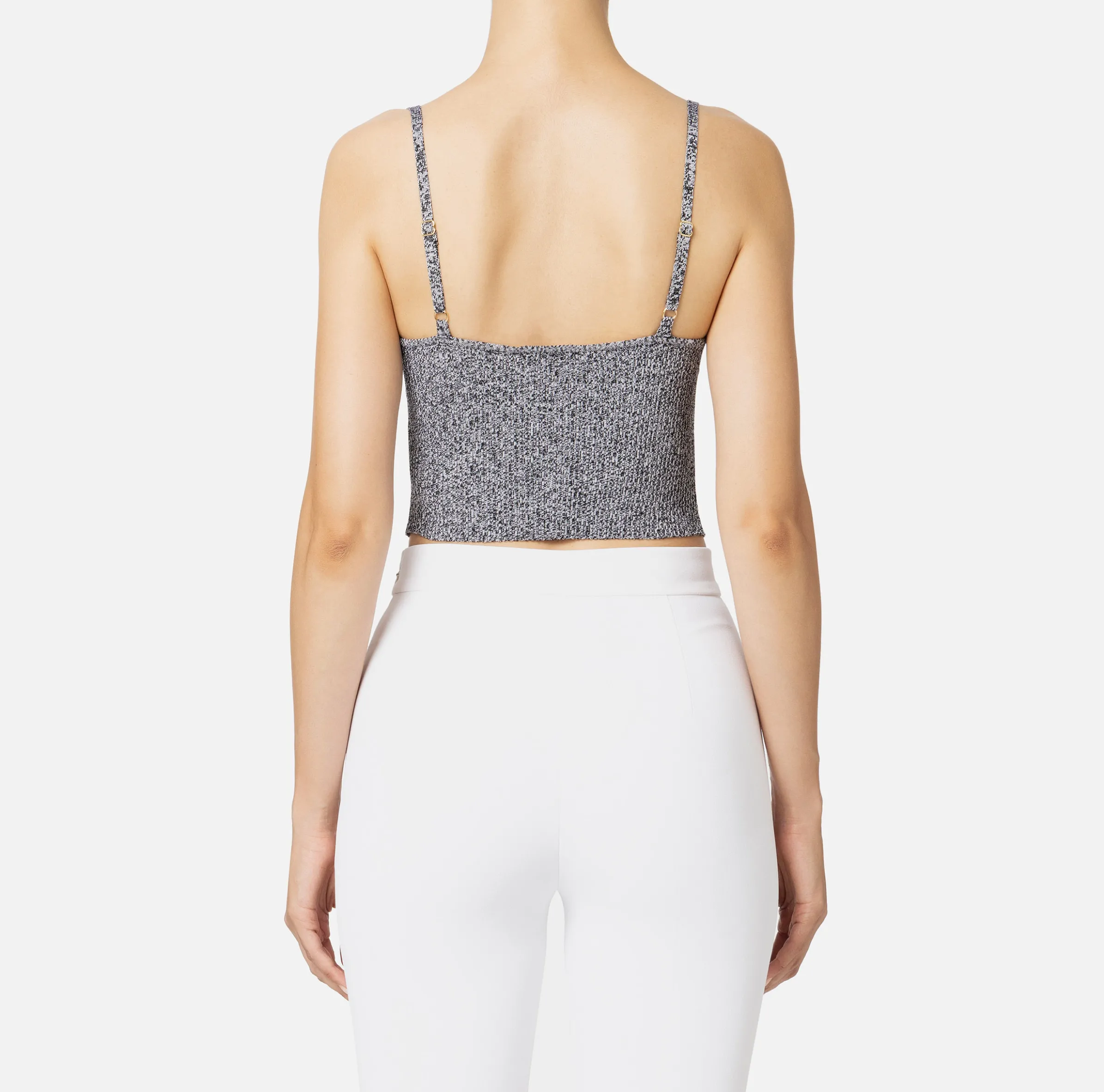Top bustier in viscosa effetto plissé
