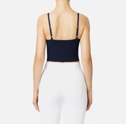 Top bustier in viscosa effetto plissé