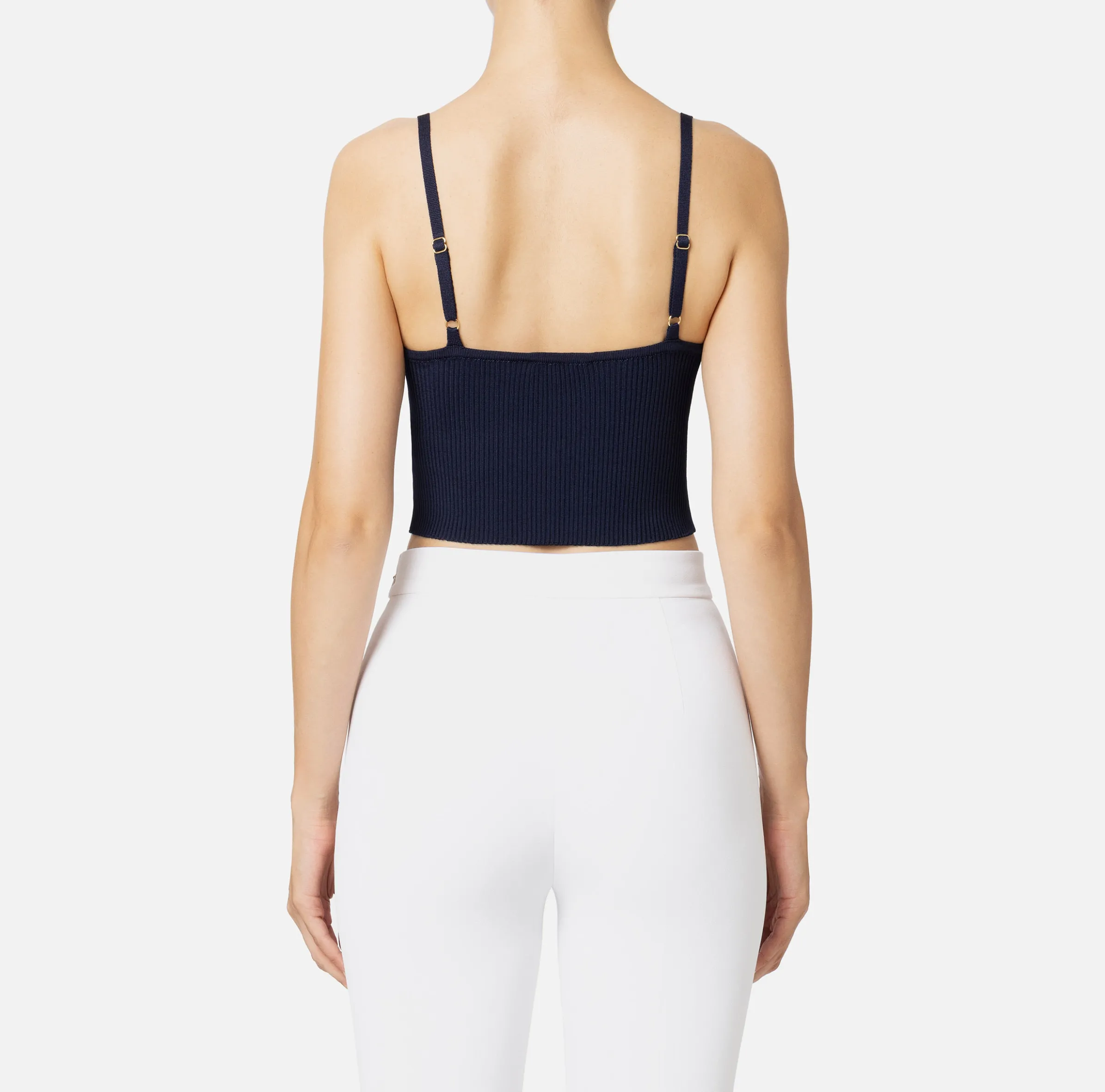 Top bustier in viscosa effetto plissé