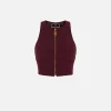 Top cropped in doppio crêpe con zip