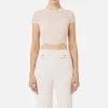 Top cropped in viscosa motivo chevron