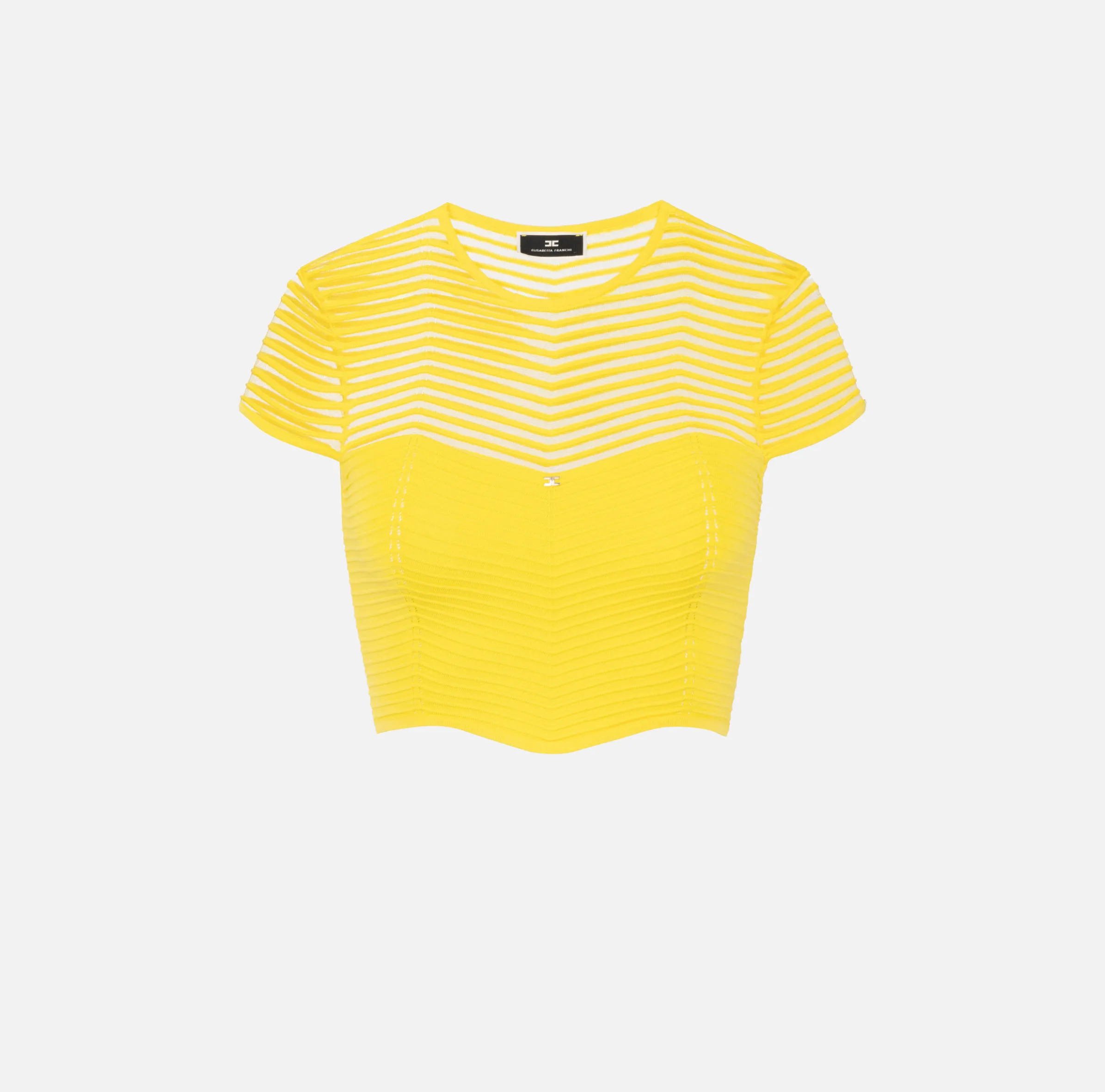 Top cropped in viscosa motivo chevron