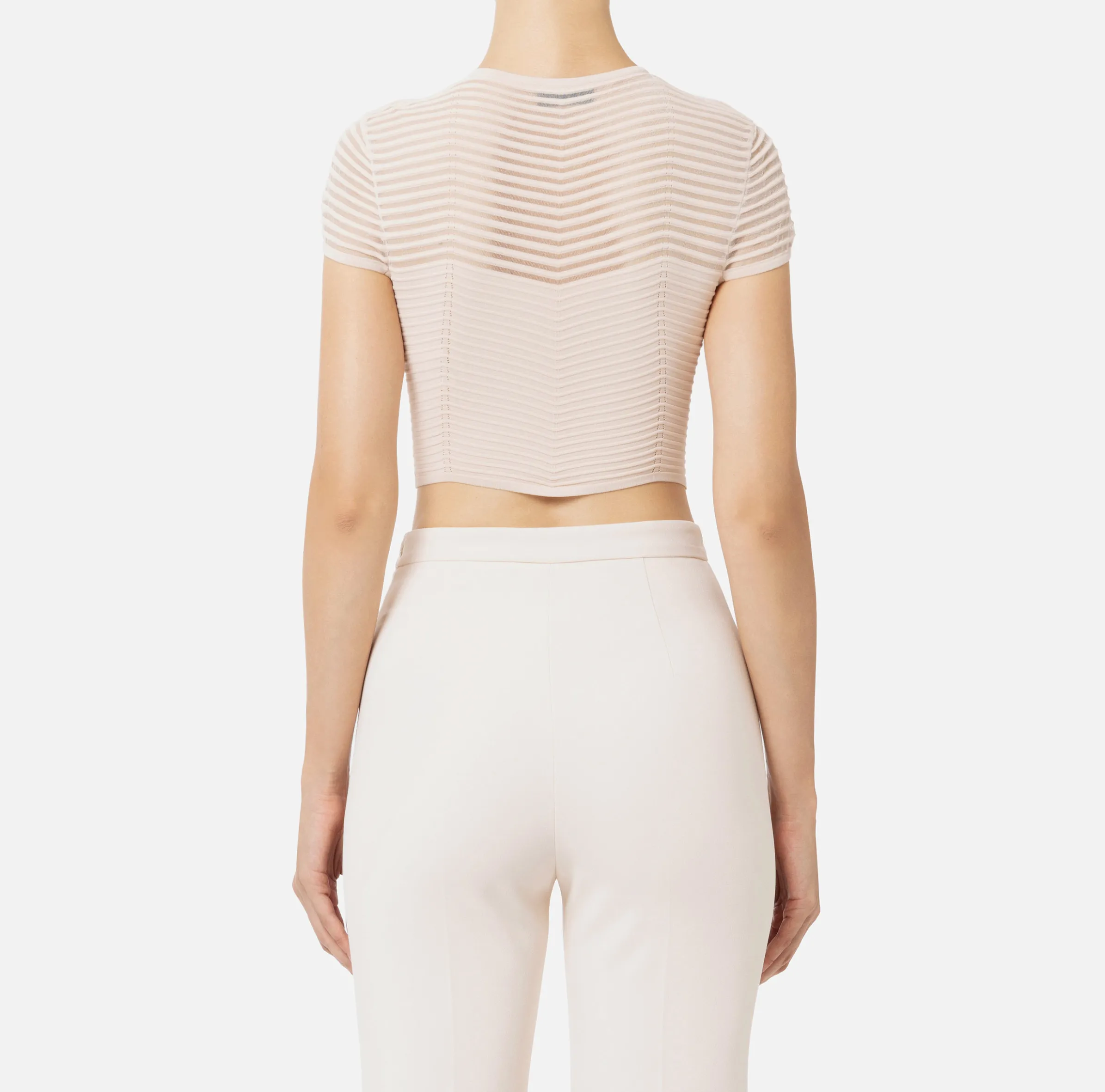 Top cropped in viscosa motivo chevron