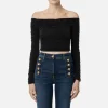 Top in jersey cupro drappeggiato