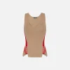 Top in viscosa con bande logate